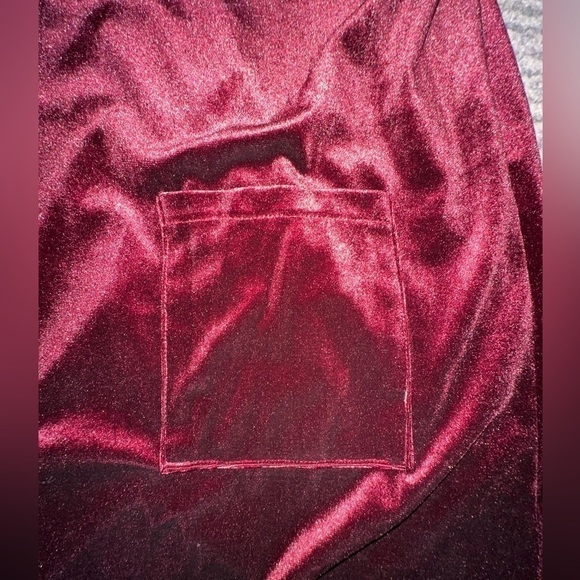 Maroon velvet cardigan with pockets, NWT! - Picture 5 of 5